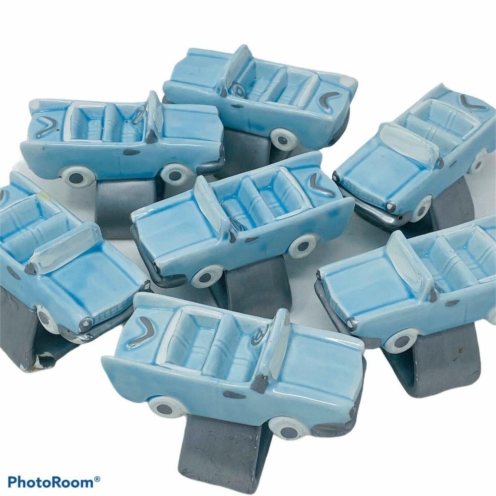 VTG Blue Cadillac Convertible  Napkin Rings